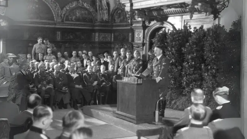 Hitler giving speech